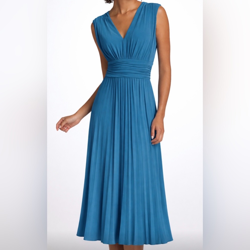 Suzi Chin for‎ Maggy Boutique Blue/Teal/Aqua Sleeveless Evening Dress